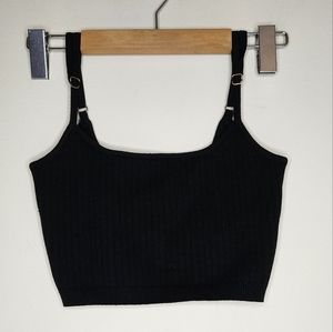 Free People Intimately Black Adjustable Straps Crop Top - Size XS